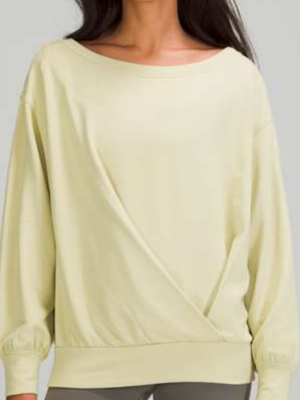 Lululemon Pleated Modal Fleece Pulover Dew Green